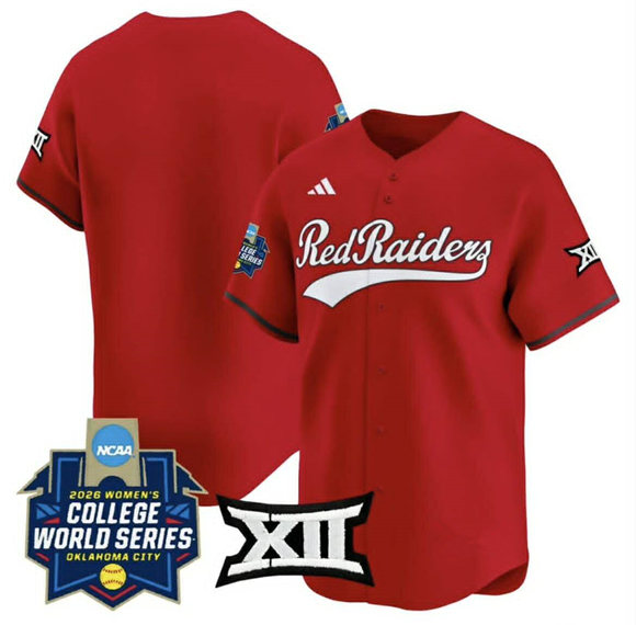 Men's Red Texas Tech Red Raiders Blank 2025 World Series Stitched Jersey